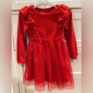 Cat & Jack Vibrant Red Ruffle Dress